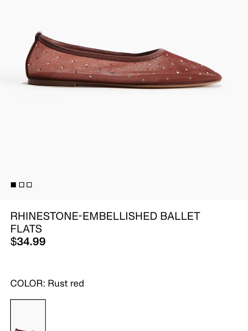 *Never worn* H&M Rhinestone Ballet Flats - Picture 3 of 3